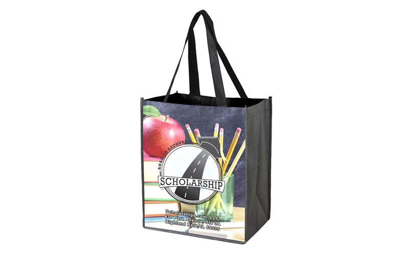 12” W x 13” H Full Color Import Air Ship Glossy Lamination Grocery Shopping Tote Bags